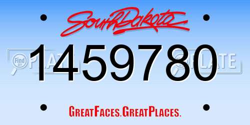 1459780 South Dakota License Plate