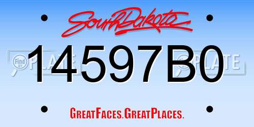 14597B0 South Dakota License Plate