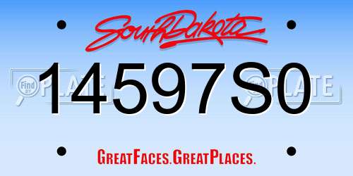 14597S0 South Dakota License Plate