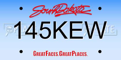 145KEW South Dakota License Plate