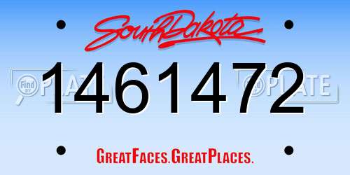 1461472 South Dakota License Plate