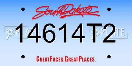 14614T2 South Dakota License Plate