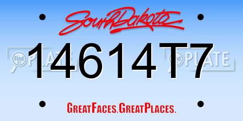 14614T7 South Dakota License Plate