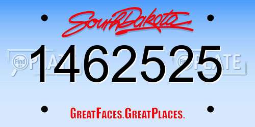 1462525 South Dakota License Plate