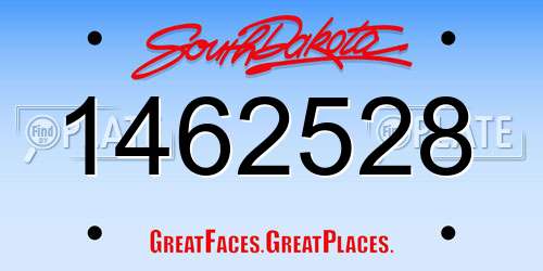 1462528 South Dakota License Plate