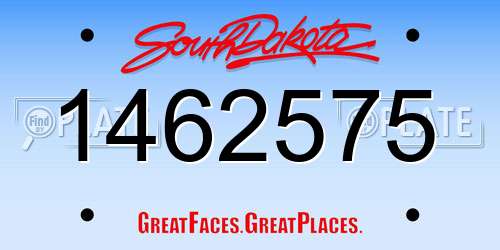 1462575 South Dakota License Plate