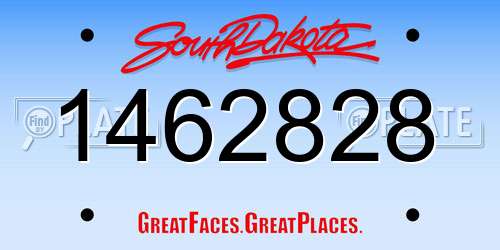 1462828 South Dakota License Plate