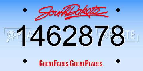 1462878 South Dakota License Plate