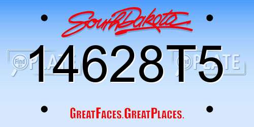 14628T5 South Dakota License Plate