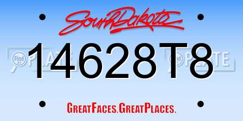 14628T8 South Dakota License Plate