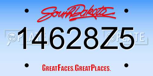 14628Z5 South Dakota License Plate
