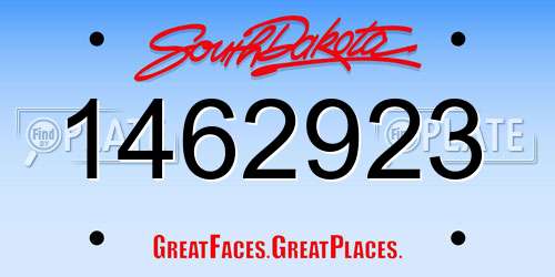 1462923 South Dakota License Plate