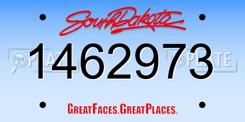 1462973 South Dakota License Plate