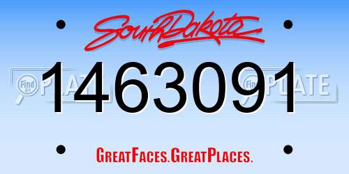 1463091 South Dakota License Plate