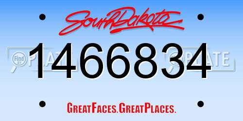 1466834 South Dakota License Plate