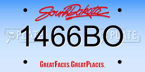 1466BO South Dakota License Plate