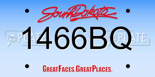 1466BQ South Dakota License Plate