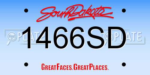 1466SD South Dakota License Plate