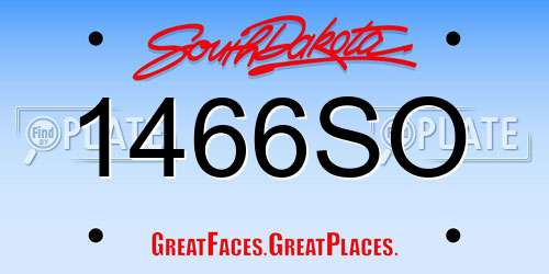 1466SO South Dakota License Plate