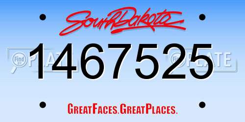 1467525 South Dakota License Plate