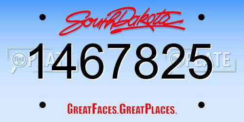 1467825 South Dakota License Plate
