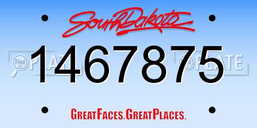 1467875 South Dakota License Plate