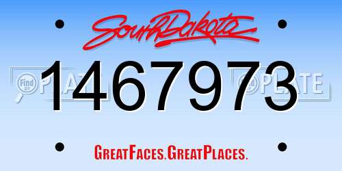 1467973 South Dakota License Plate
