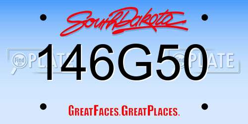 146G50 South Dakota License Plate