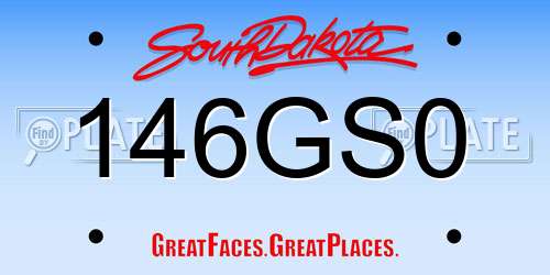146GS0 South Dakota License Plate