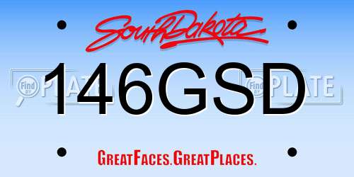 146GSD South Dakota License Plate
