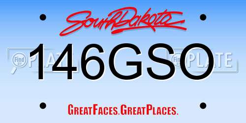 146GSO South Dakota License Plate