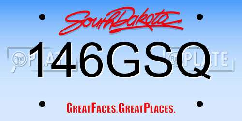 146GSQ South Dakota License Plate