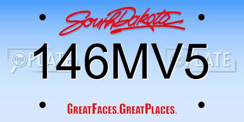 146MV5 South Dakota License Plate