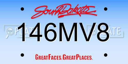 146MV8 South Dakota License Plate