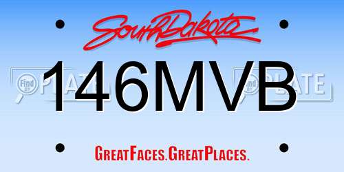 146MVB South Dakota License Plate