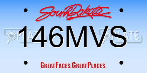 146MVS South Dakota License Plate