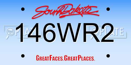 146WR2 South Dakota License Plate