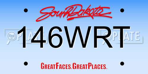 146WRT South Dakota License Plate