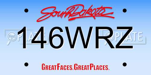 146WRZ South Dakota License Plate