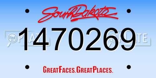 1470269 South Dakota License Plate