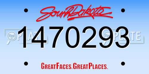 1470293 South Dakota License Plate