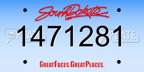 1471281 South Dakota License Plate