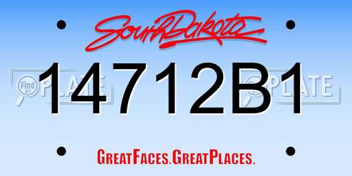 14712B1 South Dakota License Plate