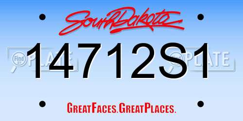 14712S1 South Dakota License Plate