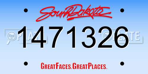 1471326 South Dakota License Plate