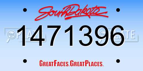 1471396 South Dakota License Plate