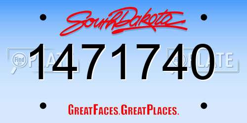 1471740 South Dakota License Plate