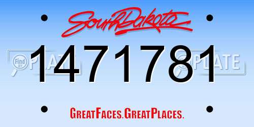1471781 South Dakota License Plate