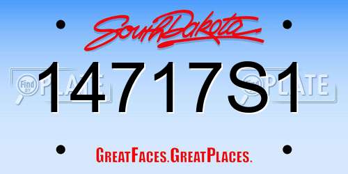 14717S1 South Dakota License Plate