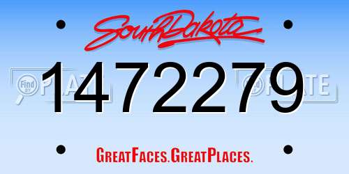 1472279 South Dakota License Plate